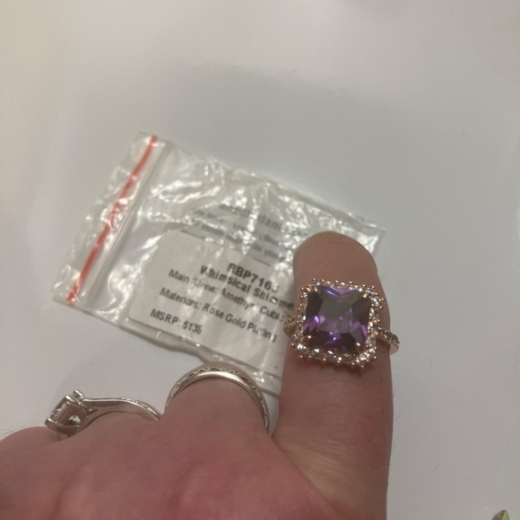 Bomb Party Amethyst w/Rose Gold Plating size7 - Picture 5 of 5
